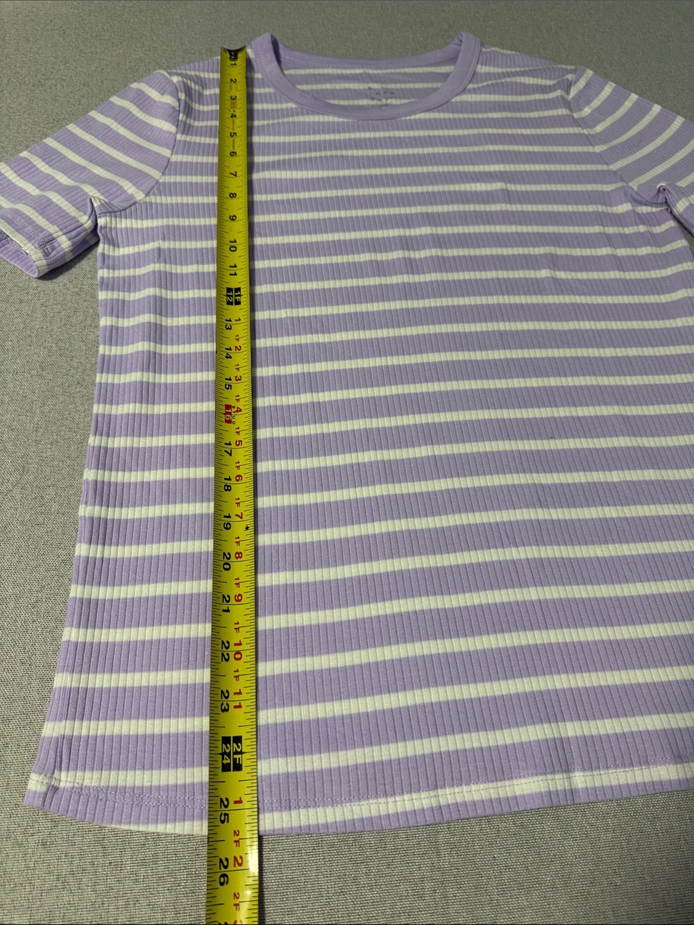 A New Day Purple and White Striped Short Sleeve Tee Size XL - Picture 10 of 14